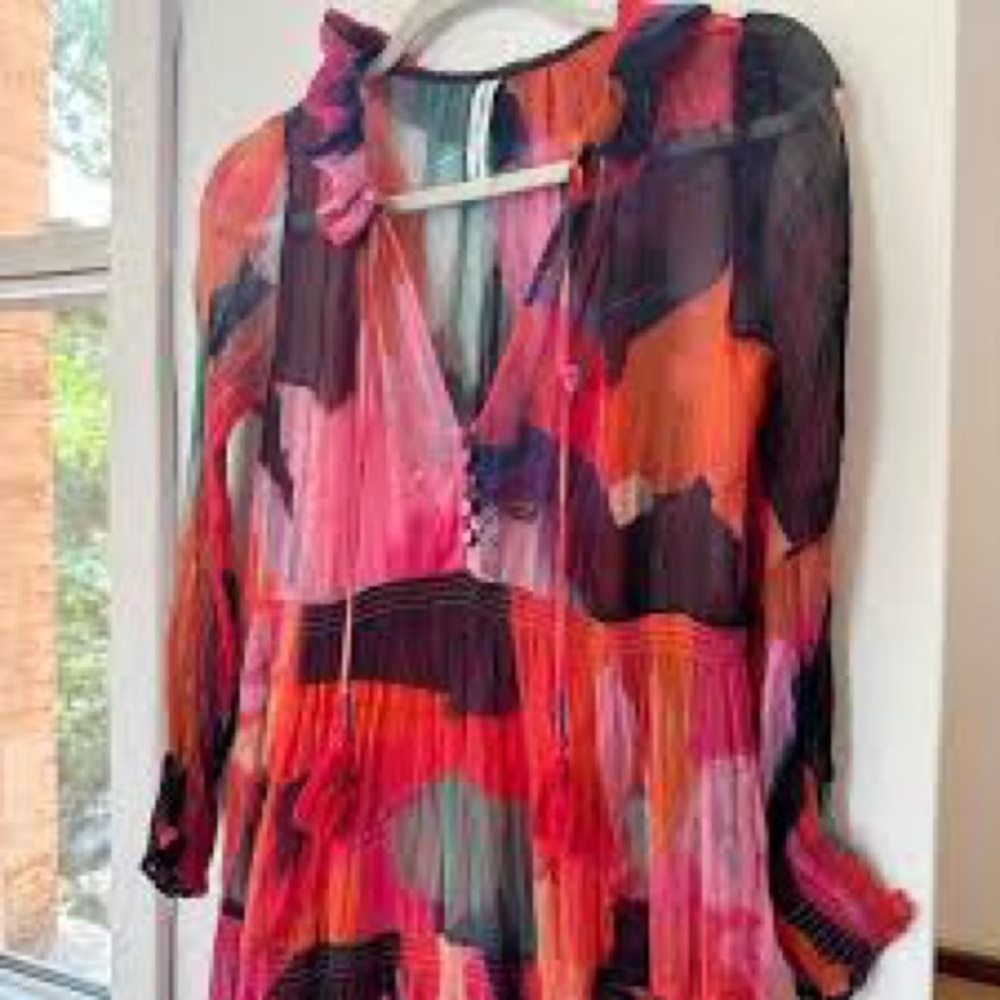 Anthropologie The Marais Printed Chiffon Maxi Dress. - Picture 11 of 13